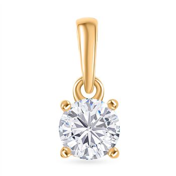 Moissanit Anh&auml;nger, 925 Silber 750 vergoldet - 0,46 ct.