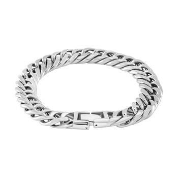 Panzerarmband, Hochglanzpoliert, Reiner Edelstahl, Silberfarben, ca. 21 cm ca. 43,00g