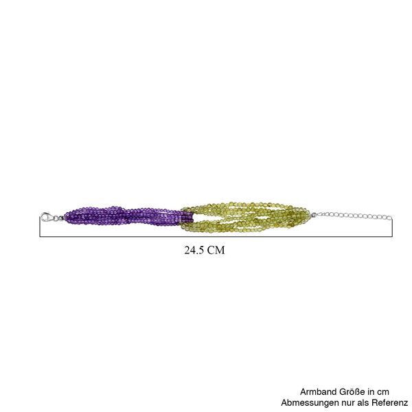 Peridot und afrikanisches Amethyst-Armband, 19 cm - 100 ct. image number 5