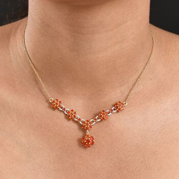 D'Joy AAA Blaze Feueropal Halskette ca. 45 cm 925 Silber 750 Gelbgold Vermeil ca. 3,94 ct.