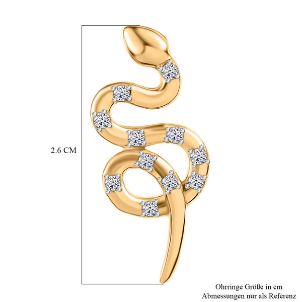 LUXURIANT SI Labor Diamant Ohrringe, 925 Silber 750 Gelbgold Vermeil - 0,33 ct. image number 6