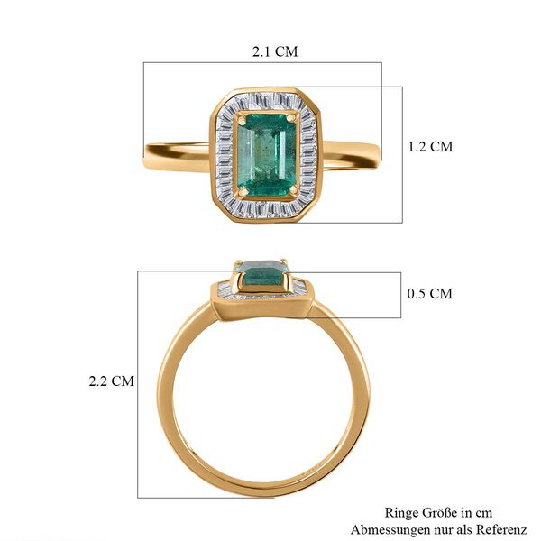 AAA Kagem sambischer Smaragd und Diamant Ring - 1,38 ct. image number 7