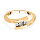 Diamant Bypass Ring 925 Silber vergoldet (Größe 16.00)