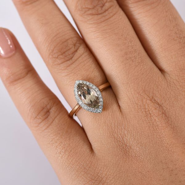 AAA Turkizit, Wei&szlig;er Diamant Ring 585 Gold (Gr&ouml;&szlig;e 17.00) ca. 2,25 ct image number 2