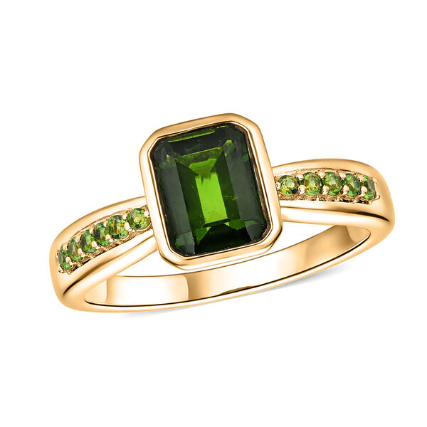 Nat&uuml;rlicher Chromdiopsid-Ring, 925 Silber vergoldet  ca. 1,88 ct image number 6