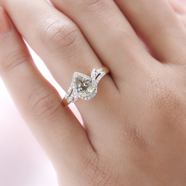 AAA Turkizit und Diamant-Ring, I2 G-H, 585 Gelbgold  ca. 1,37 ct image number 3