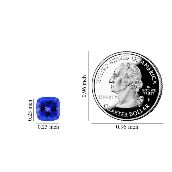 AAAA-Tansanit, facettierter Kissenschliff, 6 x 6 mm, 1,00 Karat image number 4