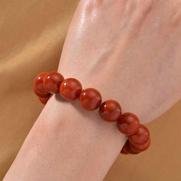 Flexibles rotes Jade Armband - 300 ct. image number 2