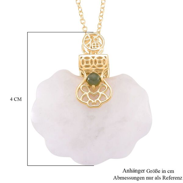 D'Joy Nat&uuml;rliche Wei&szlig;e Jade Anh&auml;nger mit Kette ca. 50 cm, 925 Silber vergoldet ca. 50,00 ct. image number 6