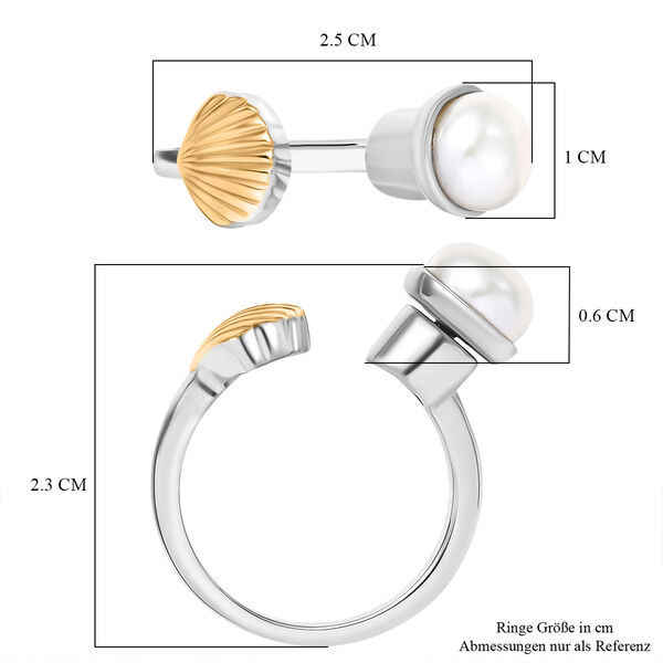 EVER TRUE Süßwasser Perle (7.5-8 mm) Ring Nickelfreies Messing Zweifarbige Beschichtung (Größe 17.00) image number 6