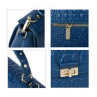 Luxus Crossbody Tasche mit Kroko-Prägung aus echtem Leder, Blau image number 4
