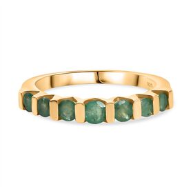 Kagem Sambischer Smaragd Ring 925 Silber vergoldet (Größe 19.00) ca. 0,70 ct