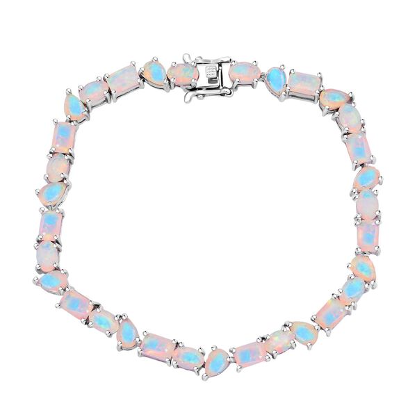 AA Nat&uuml;rlicher, &auml;thiopischer Welo Opal Armband ca. 19 cm 925 Silber Rhodiniert ca. 9,51 ct.