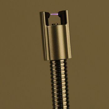 Elektronisches USB-Feuerzeug mit Taschenlampe, wiederaufladbar per USB, 24x2.6x1.8 cm, Schwarz