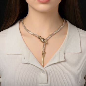 Flexible Kristall-Schlangenkette, vergoldet