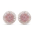 Natürlicher, rosa Diamant I3, Weißer Diamant Ohrringe 375 Gold ca. 0,50 ct