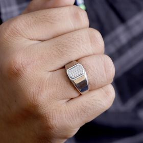 Wei&szlig;er Diamant-Herrenring - 0,25 ct.