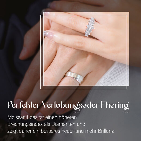 Moissanit Ballerina Ring, 925 Silber rhodiniert - 1,12 ct. image number 5