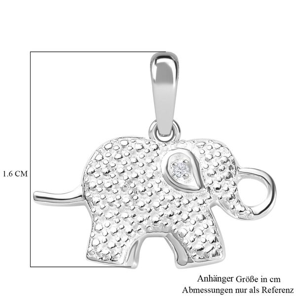 Wei&szlig;er Diamant Anh&auml;nger 925 Silber ca. image number 6