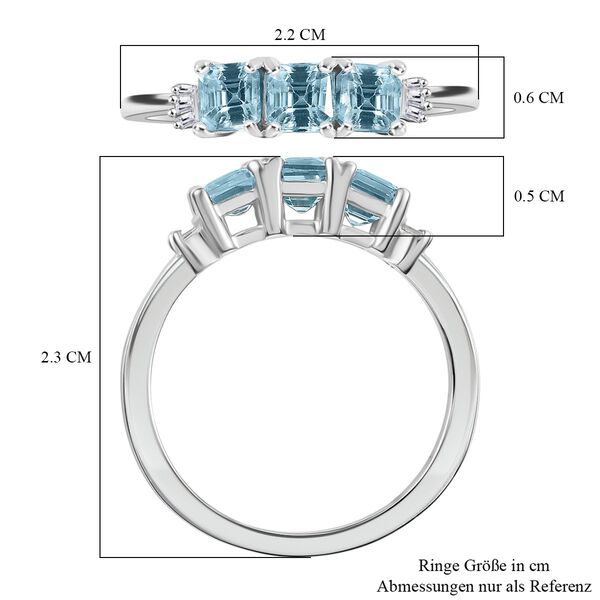 D'Joy blauer Zirkon und Diamant Ring - 1,63 ct. image number 7