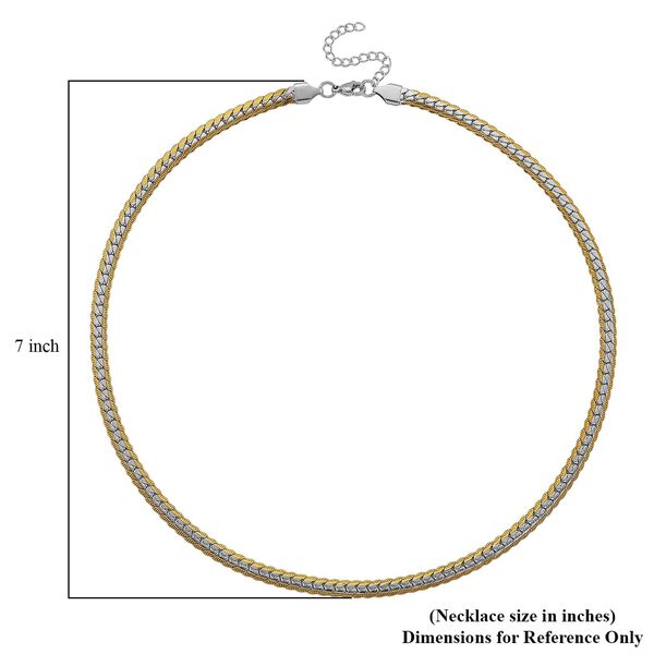 Flache Panzer zweifarbige Halskette, 50+5 cm image number 5