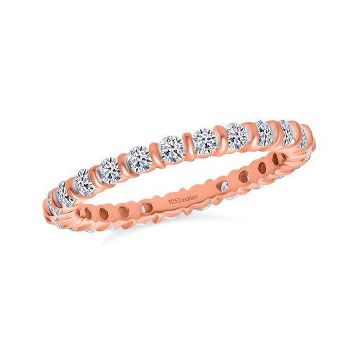 Lab Grown Diamant SI-GH Ring 925 Silber 750 Roségold Vermeil (Größe 18.00) ca. 1,00 ct image number 3
