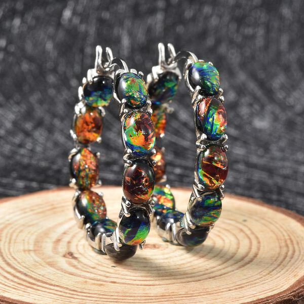 Simulierte Opal-Inside-Out-Creolen image number 2