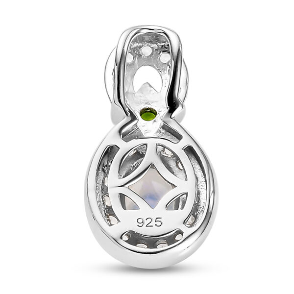 Natürlicher äthiopischer Opal, Chromdiopsid und Zirkon-Anhänger in Silber image number 5