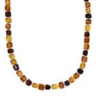 D'Joy Mehrfarbiger Bernstein Halskette ca. 50 cm 925 Silber vergoldet