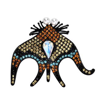 Kunststoff Perle und mehrfarbige Kristall-Brosche