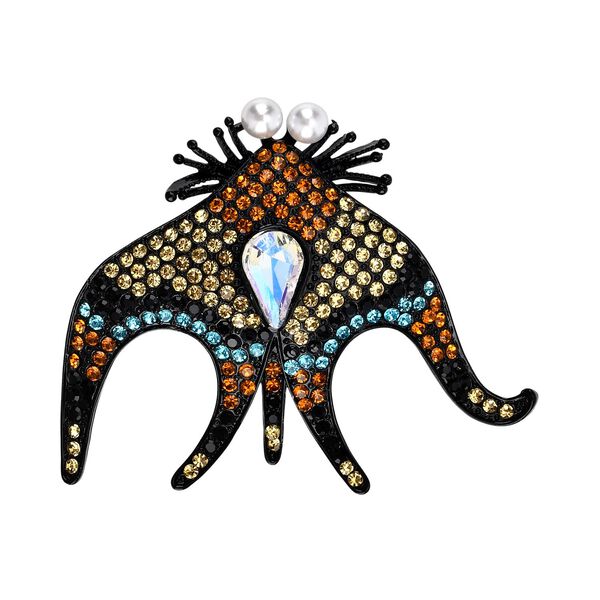 Kunststoff Perle und mehrfarbige Kristall-Brosche