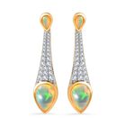 AA Nat&uuml;rlicher, &auml;thiopischer Welo Opal Ohrringe 925 Silber Gelbgold Vermeil ca. 3,57 ct.