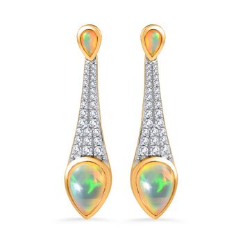 AA Nat&uuml;rlicher, &auml;thiopischer Welo Opal Ohrringe 925 Silber Gelbgold Vermeil ca. 3,57 ct.