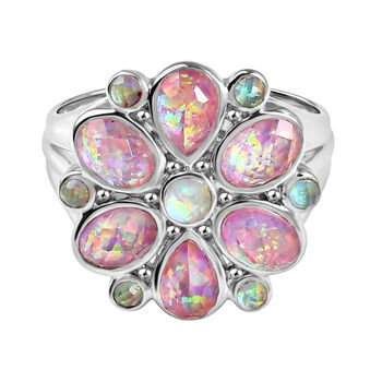 Sajen Silber-Opal Dublett Ring 925 Silber rhodiniert (Gr&ouml;&szlig;e 21.00) ca. 3.33 ct