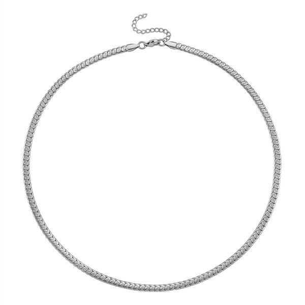 Gliederketten- und Herringbone-Design Halsketten-Set, Edelstahl, ca. 50 cm, silberfarben image number 6