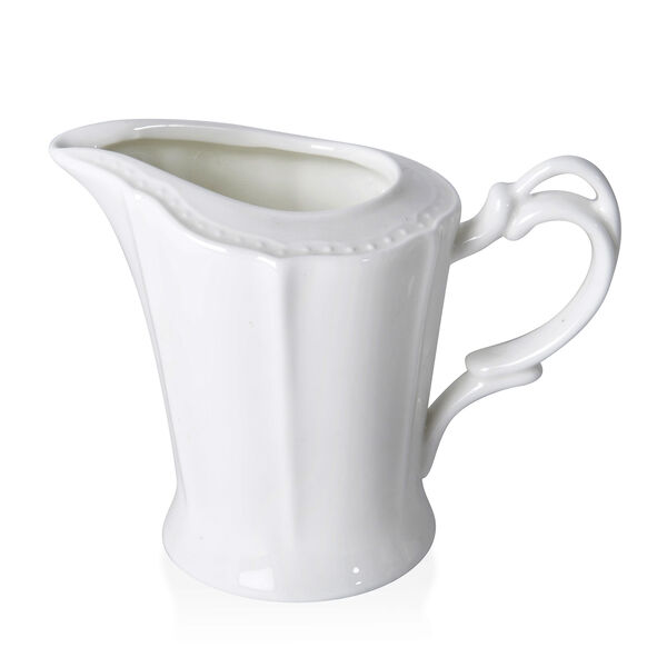 22 teiliges Porzellan gepr&auml;gtes Tee-Set, 6 Tassen, 6 Teller, 7 L&ouml;ffel, 1 Teekanne, 1 Zucker, 1 Milch image number 5