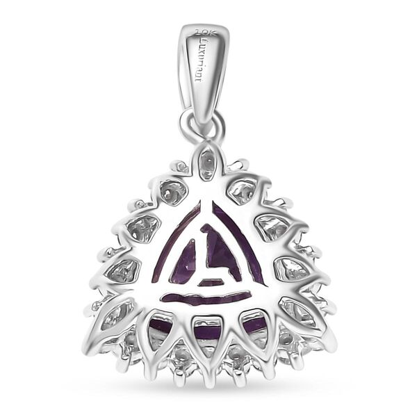 LUXURIANT DIAMOND- zertifiziert und geprüft AAA Labor Lila Saphir und Labor Diamant Anhänger in 417 Weißgold - 3,87 ct. image number 4