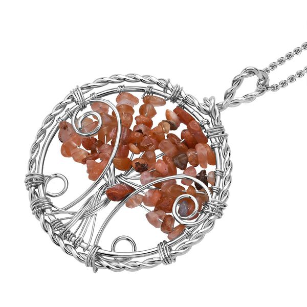 Roter Achat-Anh&auml;nger mit 50+5cm Kette - 37,60 ct. image number 4