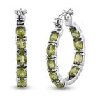 Natürliche Peridot-Creolen, Edelstahl, ca. 9.00 ct
