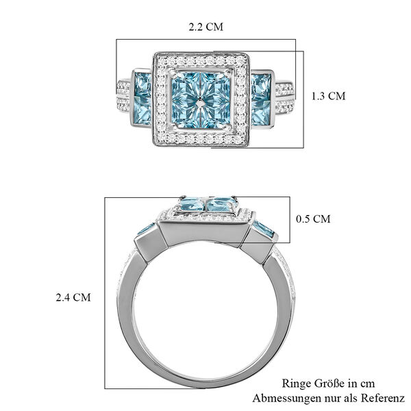 AA blauer Zirkon-Ring - 2,54 ct. image number 7