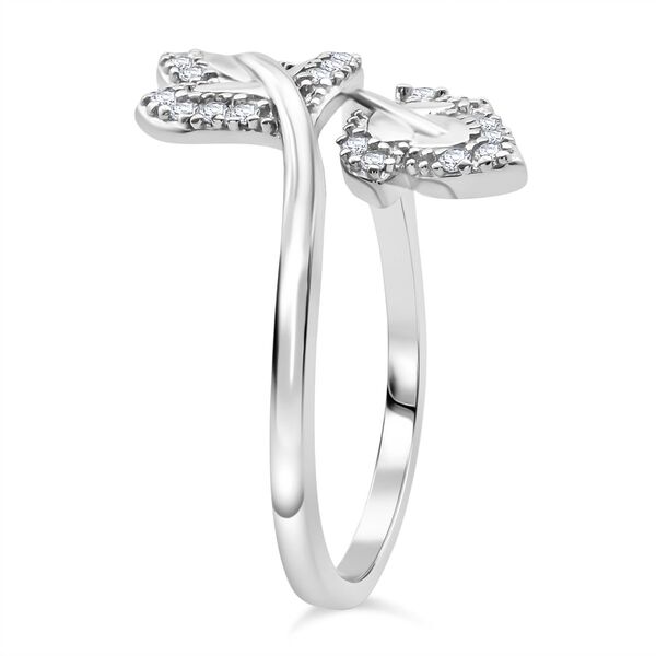 LUSTRO STELLA weißer Zirkonia Bypass Ring image number 4