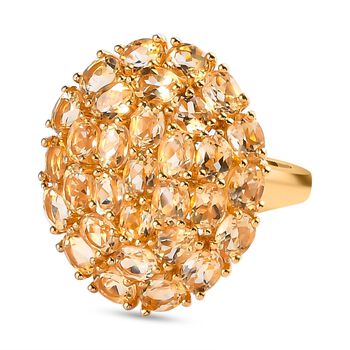 Citrin Ring, 925 Silber Gelbgold Vermeil (Gr&ouml;&szlig;e 18.00) ca. 5,21 ct