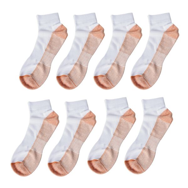 4er-Set Kupfer Socken, Größe L/XL, Länge 30 cm, Weiß image number 0