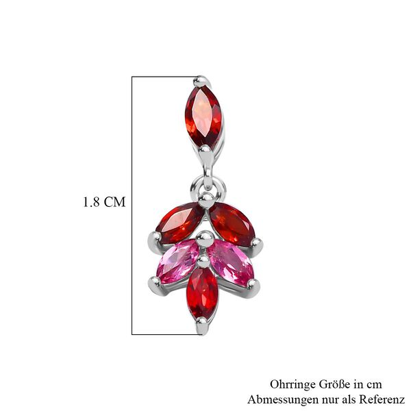 Rote und Lotus Granat-Ohrringe - 1,38 ct. image number 7