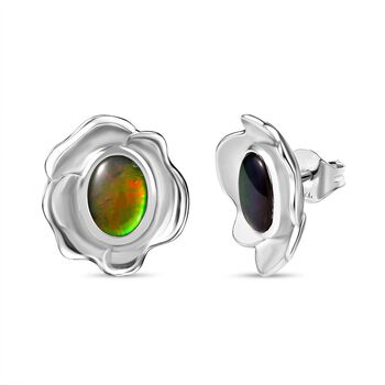 Ammolit Ohrringe 925 Silber rhodiniert ca. 2,36 ct.