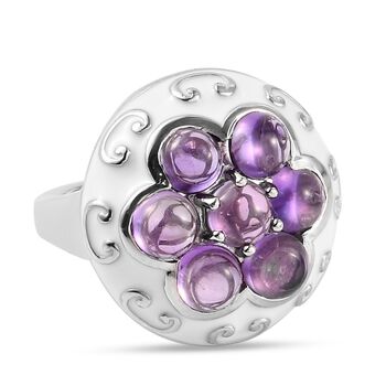 Afrikanischer Amethyst Ring Messing platiniert (Gr&ouml;&szlig;e 16.00) ca. 3,88 ct