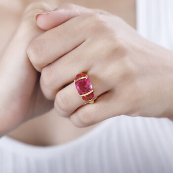 Sunset Triplett Quarz und Zirkon Ring - 7,25 ct.