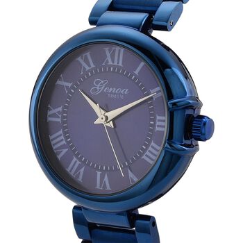 GENOA - Automatik-Armbanduhr mit Dandong-Uhrwerk, Edelstahl, IP-Blauplattierung, 36 mm