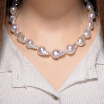 AAAA wei&szlig;e S&uuml;&szlig;wasser Perle Halskette, 45cm