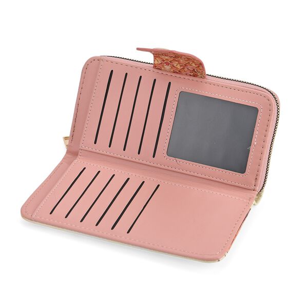 Langportemonnaie, RFID-Schutz, 19x4x9cm, Pink Gold, Alphonse-Mucha-Motiv. image number 6